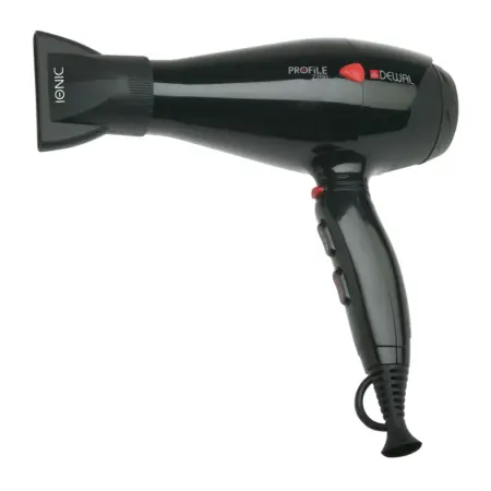 DEWAL PROFESSIONAL Фен Profile 2200 черный, ионизация, 2 насадки, 2200 Вт - 1