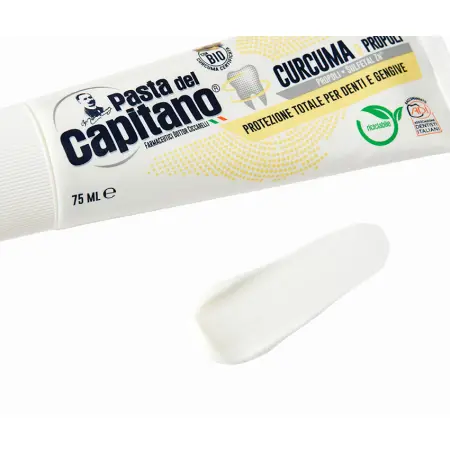 PASTA DEL CAPITANO Паста зубная комплексная защита Куркума и Прополис / Teeth and Gums Protection Turmeric & Propolis 75 мл - 3