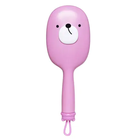 SOLOMEYA Расческа массажная для волос милый мишка, розовая / Cute Bear Massage Hair Brush Pink - 4