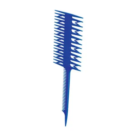 DEWAL PROFESSIONAL Расческа для мелирования, двойная синяя 21,5 см - 2