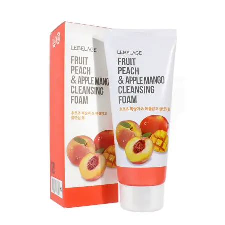 LEBELAGE Пенка для умывания с экстрактом персика и яблока / Lebelage Fruit Peach & Apple Mango 100 мл - 2