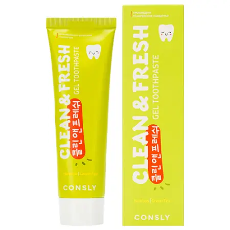 CONSLY Паста зубная гелевая с экстрактами бамбука и зеленого чая / Clean&Fresh Consly 105 гр - 2