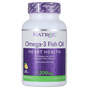 NATROL Добавка биологически активная к пище Омега 3 рыбий жир софт гель / Omega-3 Fish Oil 1200 мг 60 капсул, фото 1