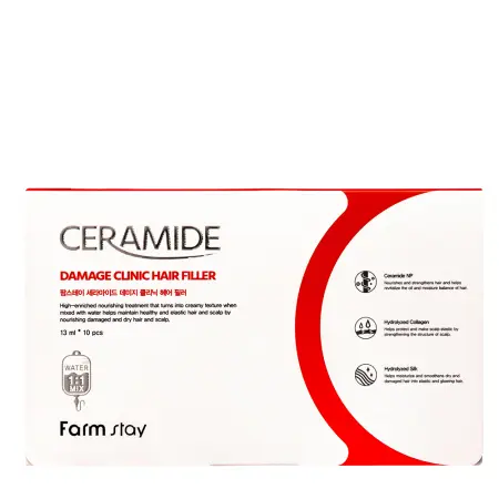 FARMSTAY Маска-филлер для поврежденных волос / Ceramide Damage Clinic Hair Filler 10*13 мл - 1