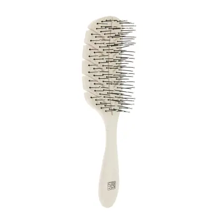 DEWAL BEAUTY Щетка продувная Eco-Friendly листик, нейлоновый штифт, бежевая - 1