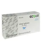 Перчатки виниловые, прозрачные, размер M / EcoLat 100 шт