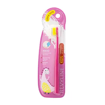 REVYLINE Щетка зубная детская от 3 до 12 лет, розовая / KIDS S4800, фото 1