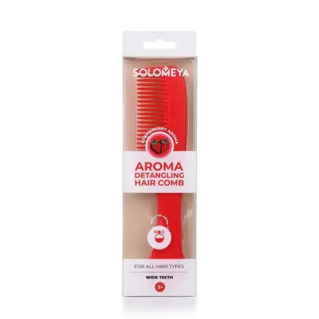 SOLOMEYA Арома-расческа, гребень для волос с ароматом клубники / Aroma Detangling Hair Comb Strawberry - 3