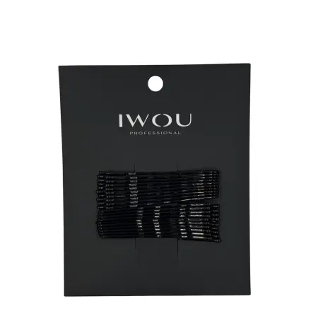 IWOU PROFESSIONAL Невидимки черные волна 55мм 20 шт - 1