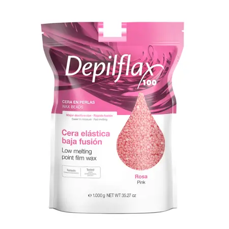 DEPILFLAX 100 Воск пленочный в гранулах, розовый / Pink Film Wax 1000 гр - 1