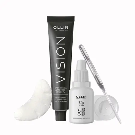 OLLIN PROFESSIONAL Набор для окрашивания бровей и ресниц, черный / OLLIN VISION SET black 20 мл - 3