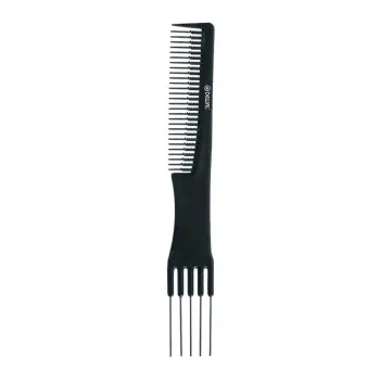 DEWAL PROFESSIONAL Расческа рабочая для начеса, металлическая вилка Эконом (черная) 19 см, фото 2