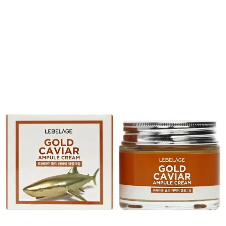 LEBELAGE Крем ампульный для лица с золотом и экстрактом икры / Lebelage Ampule Cream Gold Caviar 70 мл - 2