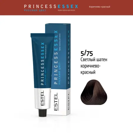 ESTEL PROFESSIONAL 5/75 краска для волос, светлый шатен коричнево-красный / ESSEX Princess 60 мл - 4