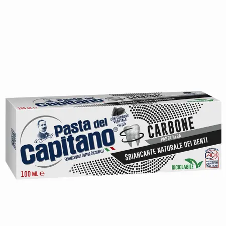 PASTA DEL CAPITANO Паста зубная Whitener Teeth With Charcoal / Отбеливающая с древесным углем 100 мл - 2