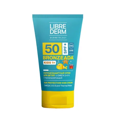 LIBREDERM Крем солнцезащитный SPF50 с омега 3-6-9 и термальной водой для детей / BRONZEADA 150 мл - 1