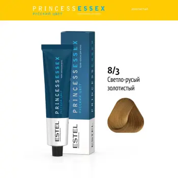 ESTEL PROFESSIONAL 8/3 краска для волос, светло-русый золотистый (янтарный) / ESSEX Princess 60 мл, фото 2