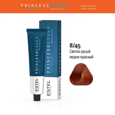 ESTEL PROFESSIONAL 8/45 краска для волос, светло-русый медно-красный (авантюрин) / ESSEX Princess 60 мл - 4