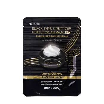 FARMSTAY Маска тканевая для лица с пептидами и муцином улитки / Black Snail & Peptide9 Perfect Cream Mask 10*23 мл, фото 4