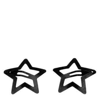 Заколка клик-клак Звездочки черные 3*3см 2 шт