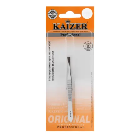 KAIZER Пинцет для бровей, прямой, серебро - 2
