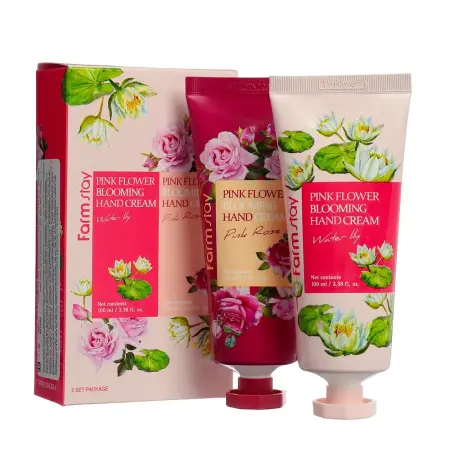 FARMSTAY Набор (крем для рук 2*100 мл) PINK FLOWER BLOOMING HAND CREAM - 1