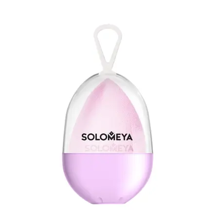 SOLOMEYA Спонж косметический для макияжа со срезом лиловый / Flat End blending sponge, lilac 1 шт - 1