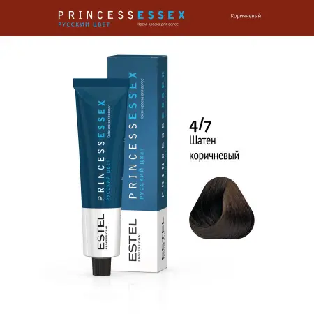 ESTEL PROFESSIONAL 4/7 краска для волос, шатен коричневый / ESSEX Princess 60 мл - 2