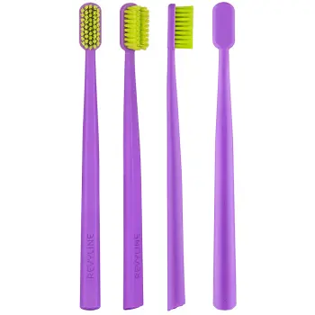 REVYLINE Щётка зубная, фиолетовая с салатовой щетиной / SM6000 Ortho, фото 3