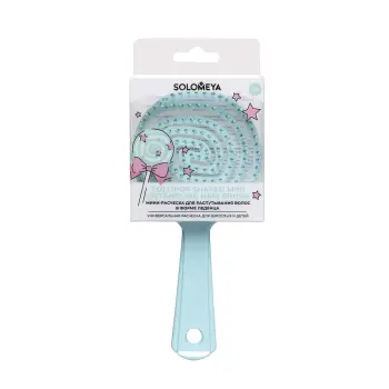 SOLOMEYA Расческа-мини для распутывания волос в форме леденца, Тиффани / Lollipop Shaped Mini Detangling Hair Brush Tiffany, фото 5