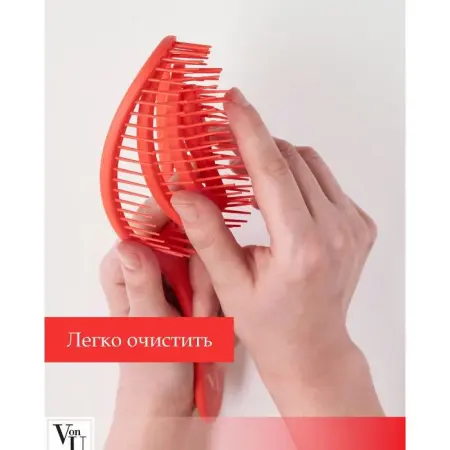 VON-U Расческа для волос, красная / Spin Brush Red - 6