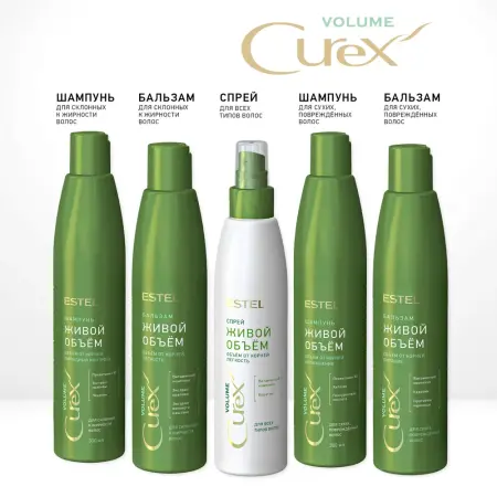 ESTEL PROFESSIONAL Шампунь для придания объема жирных волос / Curex Volume 300 мл - 4