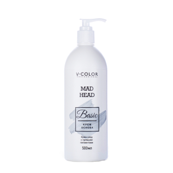 V-COLOR PROFESSIONAL Крем-основа для прямых пигментов + дозатор / MAD HEAD BASIC 500 мл, фото 1