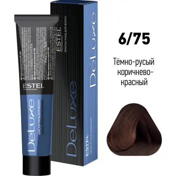 ESTEL PROFESSIONAL 6/75 краска для волос, темно-русый коричнево-красный / DELUXE 60 мл, фото 2