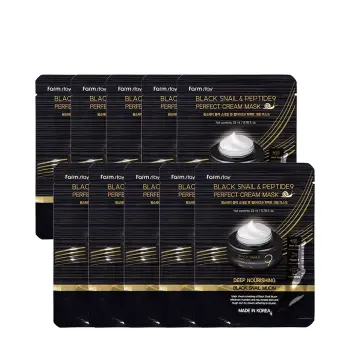 FARMSTAY Маска тканевая для лица с пептидами и муцином улитки / Black Snail & Peptide9 Perfect Cream Mask 10*23 мл, фото 2