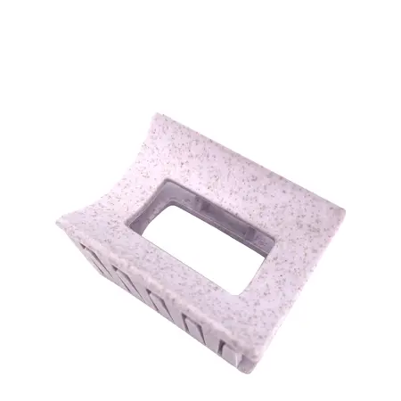 SOLOMEYA Крабик для волос из натуральной пшеницы квадратный, лиловый / Straw Claw Hair Clip Square Lilac - 1