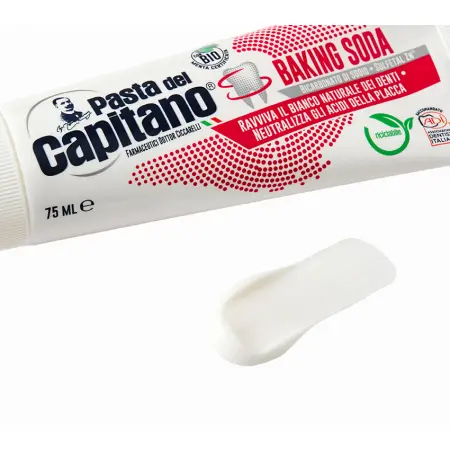 PASTA DEL CAPITANO Паста зубная для деликатного отбеливания и защиты полости рта с содой / Baking Soda 75 мл - 3