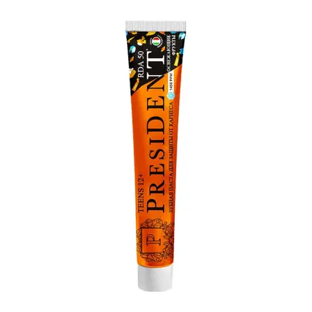 PRESIDENT Паста зубная детская 12+ с фтором (50 RDA) / President Fresh tropic 70 гр - 1