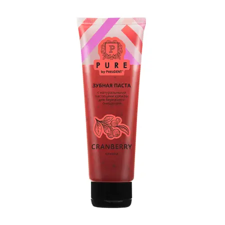 PRESIDENT Паста зубная клюква / PURE by PRESIDENT 100 гр - 1