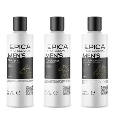 EPICA PROFESSIONAL Набор мужской для волос (шампунь 250 мл + кондиционер 250 мл + универсальный шампунь 250 мл) MEN`S - 5