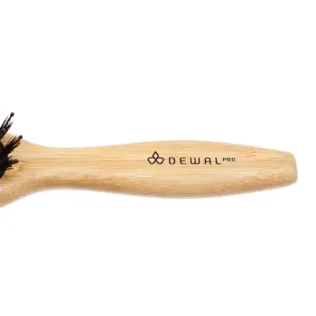 DEWAL PROFESSIONAL Щетка массажная Bamboo деревянная прямоугольная, пластиковый штифт + натуральная щетина, 5 рядов, фото 5