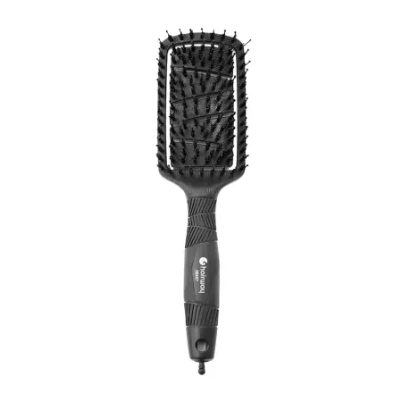HAIRWAY Щетка массажная Eco 8 рядов черная с натуральной щетиной - 1