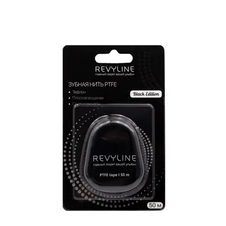 REVYLINE Нить зубная, тефлон, 50 м / PTFE Black Edition - 1