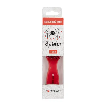 I LOVE MY HAIR Щетка парикмахерская для волос Spider Classic 1503, красная глянцевая S - 4