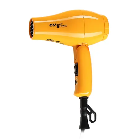MARK SHMIDT Фен Mark Shmidt дорожный складной жёлтый, 1 насадка + диффузор 1000W - 1