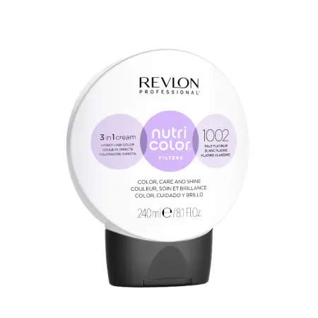 REVLON PROFESSIONAL 1002 крем-краска для волос без аммиака, светлая платина / Nutri Color Filters 240 мл - 2