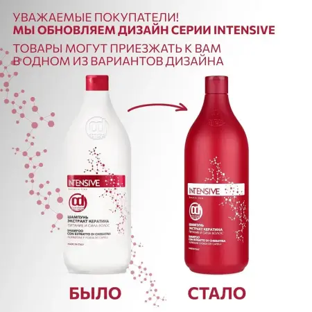 CONSTANT DELIGHT Шампунь с экстрактом кератина, питание и сила волос / INTENSIVE 1000 мл - 2