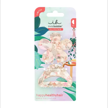 INVISIBOBBLE Заколка-крабик, размер M 2 шт / invisibobble CLIPSTAR Oasis Refreshed Bloom - 1