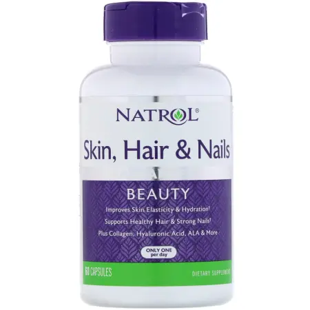 NATROL Добавка биологически активная к пище Кожа, волосы, ногти с лютеином / Skin Hair & Nails with Lutein 60 капсул - 1