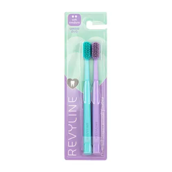 REVYLINE Набор зубных щёток, зеленая+фиолетовая / SM6000 DUO Mint + Violet 2 шт, фото 1